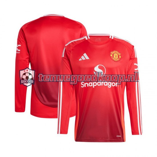 Thuis Tenue van Manchester United Heren 2024-25 Lange Mouw Rood