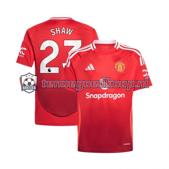 Thuis Tenue van Manchester United Luke Shaw 23 Heren 2024-25 Korte Mouw Rood