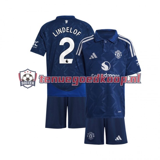 Uit Tenue van Manchester United Victor Lindelof 2 Kind 2-13 jaar 2024-25 Korte Mouw Rood