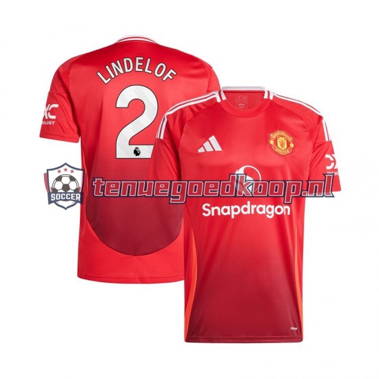 Thuis Tenue van Manchester United Victor Lindelof 2 Heren 2024-25 Korte Mouw Rood