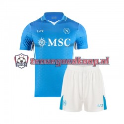 Thuis Tenue van Napoli Kind 2-13 jaar 2024-25 Korte Mouw