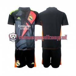 Uit Tenue van Real Madrid Keepersshirt Kind 2-13 jaar 2024-25 Korte Mouw Zwart