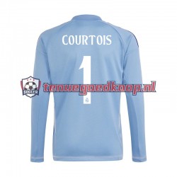 Thuis Tenue van Real Madrid Keepersshirt Thibaut Courtois 1 Heren 2024-25 Lange Mouw Blauw