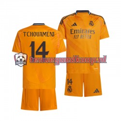 Uit Tenue van Real Madrid Tchouameni 14 Kind 2-13 jaar 2024-25 Korte Mouw