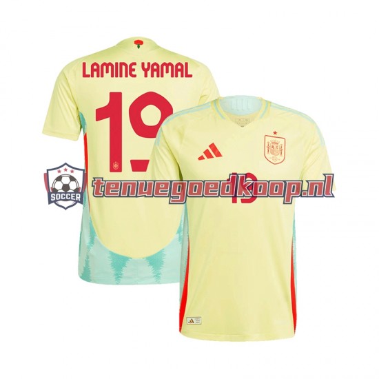 Uit Tenue van Spanje LAMINE YAMAL 19 Heren EK 2024 Korte Mouw