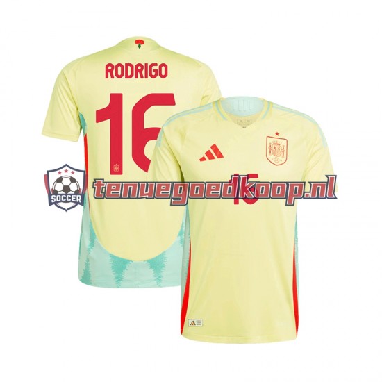 Uit Tenue van Spanje RODRIGO 16 Heren EK 2024 Korte Mouw