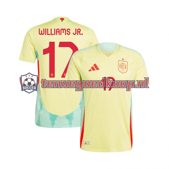 Uit Tenue van Spanje WILLIAMS JR 17 Heren EK 2024 Korte Mouw