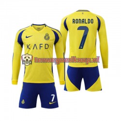 Thuis Tenue van Al-Nassr Cristiano Ronaldo 7 Kind 2-13 jaar 2024-25 Lange Mouw