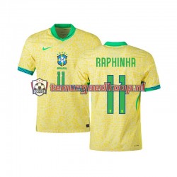 Thuis Tenue van Brazilië RAPHINHA 11 Heren 2024 Korte Mouw