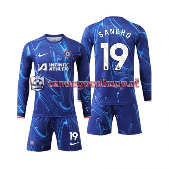 Thuis Tenue van Chelsea Sancho 19 Kind 2-13 jaar 2024-25 Lange Mouw