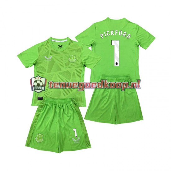 Thuis Tenue van Everton Keepersshirt Pickford 1 Kind 2-13 jaar 2024-25 Korte Mouw