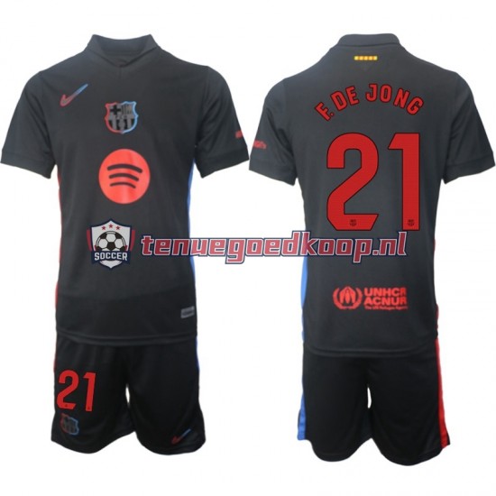 Uit Tenue van FC Barcelona F DE JONG 21 Kind 2-13 jaar 2024-25 Korte Mouw