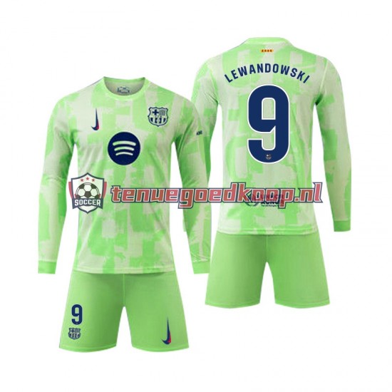 3de Tenue van FC Barcelona Robert Lewandowski 9 Kind 2-13 jaar 2024-25 Lange Mouw