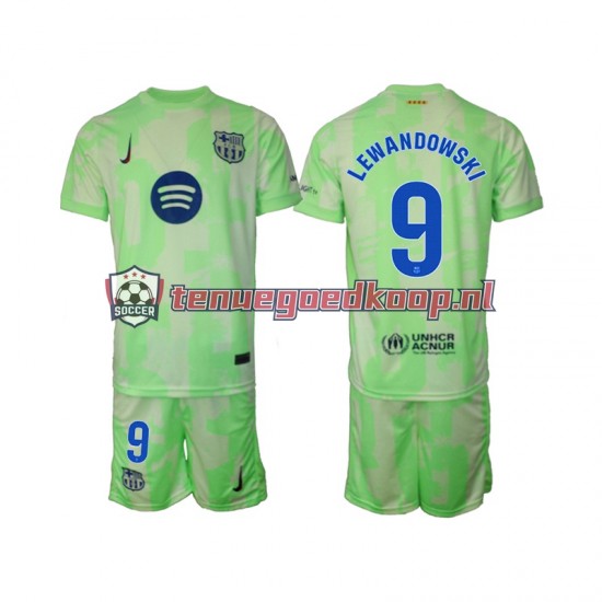 3de Tenue van FC Barcelona Robert Lewandowski 9 Kind 2-13 jaar 2024-25 Korte Mouw