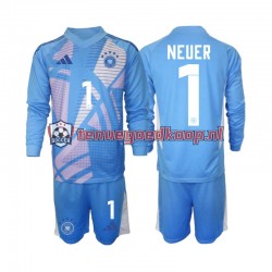 4de Tenue van Duitsland Keepersshirt Manuel Neuer 1 Kind 2-13 jaar 2024-25 Lange Mouw