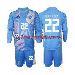 4de Tenue van Duitsland Keepersshirt Ter Stegen 22 Kind 2-13 jaar 2024-25 Lange Mouw