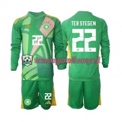 3de Tenue van Duitsland Keepersshirt Ter Stegen 22 Kind 2-13 jaar 2024-25 Lange Mouw