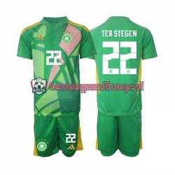 3de Tenue van Duitsland Keepersshirt Ter Stegen 22 Kind 2-13 jaar 2024-25 Korte Mouw