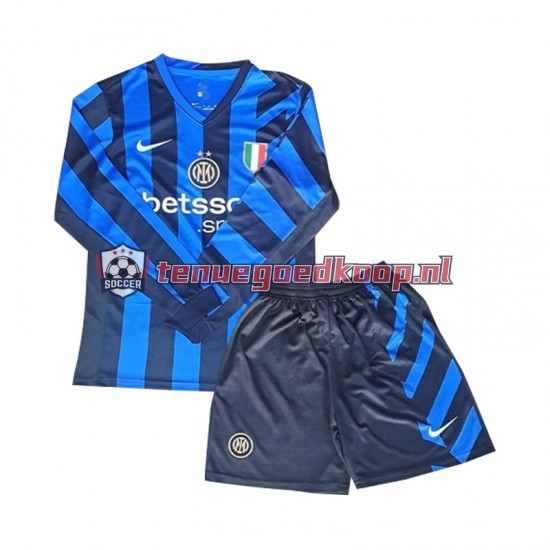 Thuis Tenue van Inter Milan Kind 2-13 jaar 2024-25 Lange Mouw