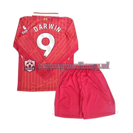 Thuis Tenue van Liverpool Darwin 9 Kind 2-13 jaar 2024-25 Lange Mouw