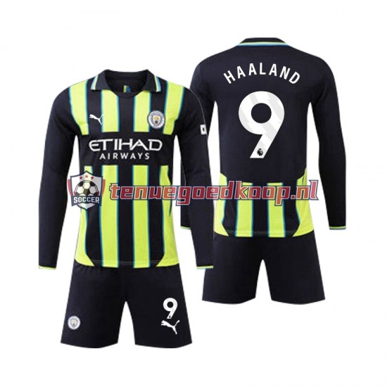 Uit Tenue van Manchester City Erling Haaland 9 Kind 2-13 jaar 2024-25 Lange Mouw