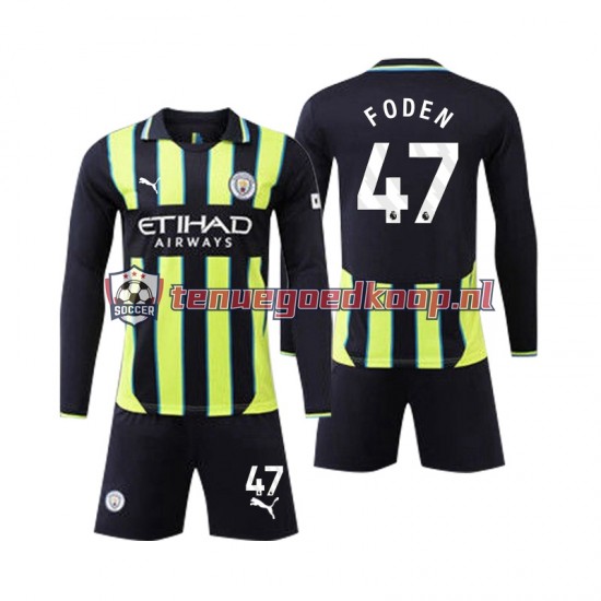 Uit Tenue van Manchester City Phil Foden 47 Kind 2-13 jaar 2024-25 Lange Mouw