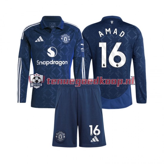 Thuis Tenue van Manchester United Amad 16 Kind 2-13 jaar 2024-25 Lange Mouw