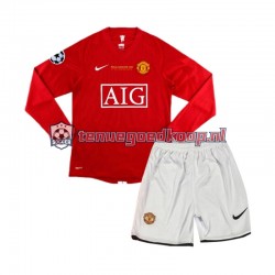 Thuis Retro Tenue van Manchester United Champion League 2007 Kind 2-13 jaar Lange Mouw