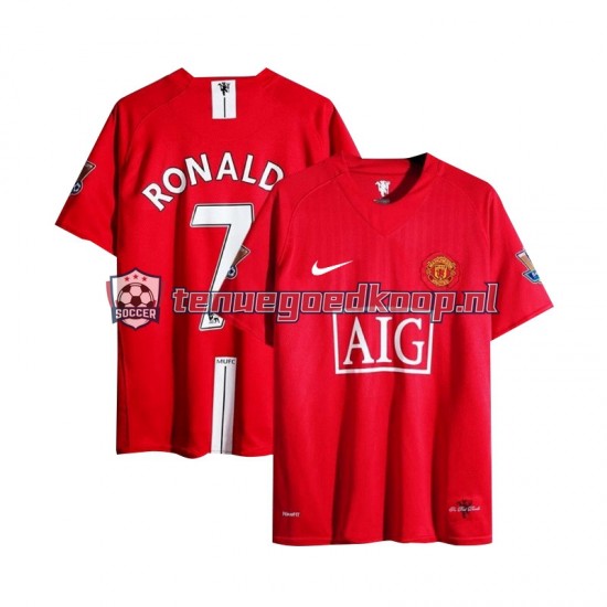 Thuis Retro Tenue van Manchester United Cristiano Ronaldo 7 Champion League 2007 Heren Korte Mouw