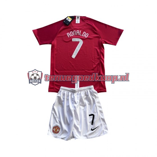 Thuis Retro Tenue van Manchester United Cristiano Ronaldo 7 Champion League 2007 Kind 2-13 jaar Korte Mouw