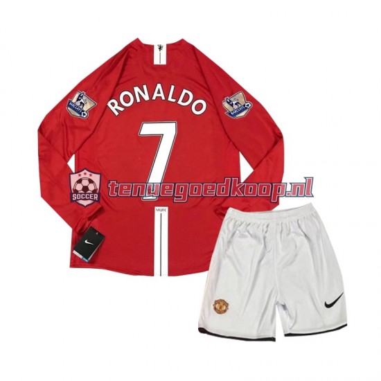 Thuis Retro Tenue van Manchester United Cristiano Ronaldo 7 2007 Kind 2-13 jaar Lange Mouw