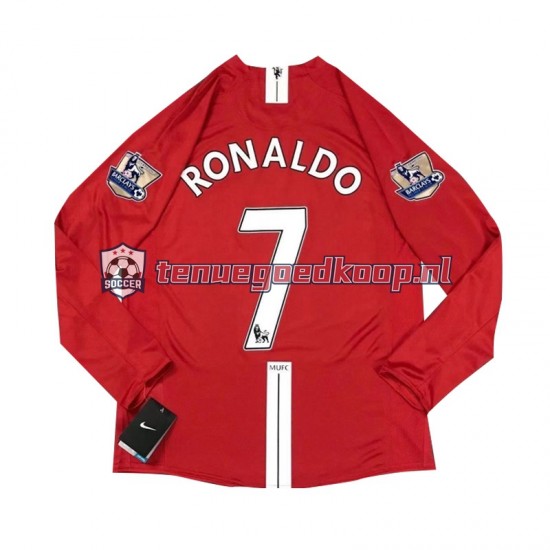 Thuis Retro Tenue van Manchester United Cristiano Ronaldo 7 2007 Heren Lange Mouw