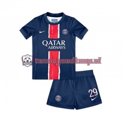 Thuis Tenue van Paris Saint-Germain Bradley Barcola 29 Kind 2-13 jaar 2024-25 Korte Mouw