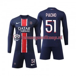 Thuis Tenue van Paris Saint-Germain Pacho 51 Kind 2-13 jaar 2024-25 Lange Mouw