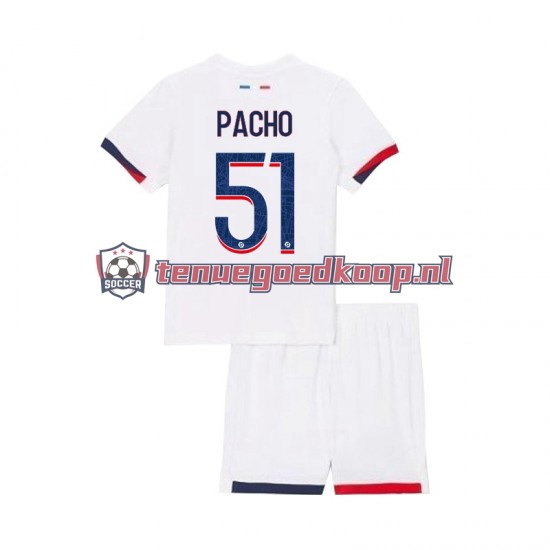 Uit Tenue van Paris Saint-Germain Willian Pacho 51 Kind 2-13 jaar 2024-25 Korte Mouw