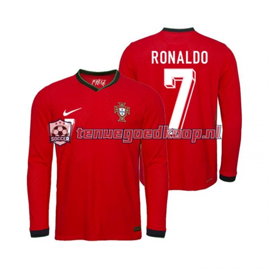 Thuis Tenue van Portugal Ronaldo 7 Heren EK 2024 Lange Mouw