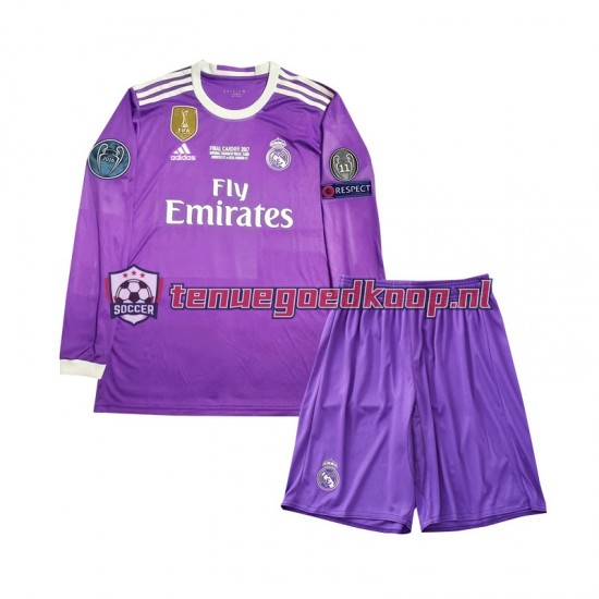 Uit Retro Tenue van Real Madrid 2016 Kind 2-13 jaar Lange Mouw