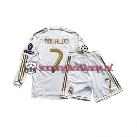 Thuis Tenue van Real Madrid Cristiano Ronaldo 7 Kind 2-13 jaar 2011 Lange Mouw