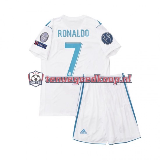 Thuis Retro Tenue van Real Madrid Cristiano Ronaldo 7 2017 Kind 2-13 jaar Korte Mouw