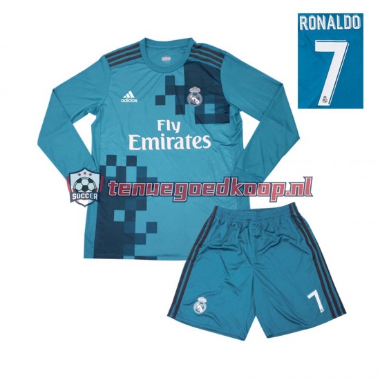 3de Retro Tenue van Real Madrid Cristiano Ronaldo 7 2017 Kind 2-13 jaar Lange Mouw