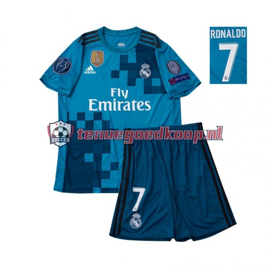 3de Retro Tenue van Real Madrid Cristiano Ronaldo 7 2017 Kind 2-13 jaar Korte Mouw