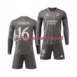 Uit Tenue van Real Madrid ENDRICK 16 Kind 2-13 jaar 2024-25 Lange Mouw