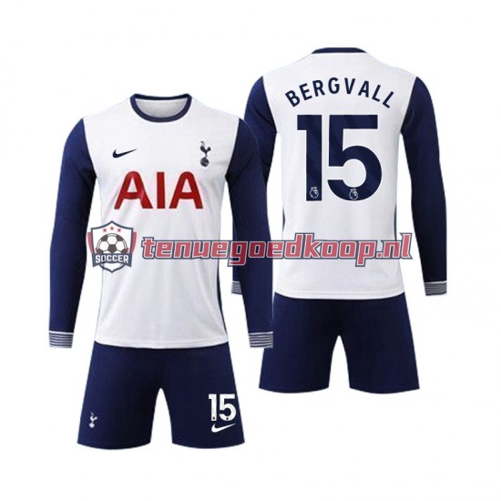 Thuis Tenue van Tottenham Spurs Bergvall 15 Kind 2-13 jaar 2024-25 Lange Mouw