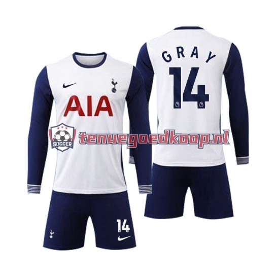 Thuis Tenue van Tottenham Spurs Gray 14 Kind 2-13 jaar 2024-25 Lange Mouw