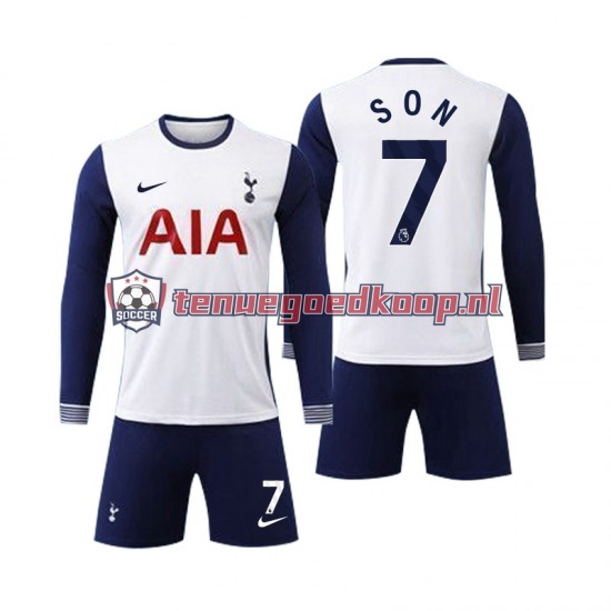 Thuis Tenue van Tottenham Spurs Son 7 Kind 2-13 jaar 2024-25 Lange Mouw