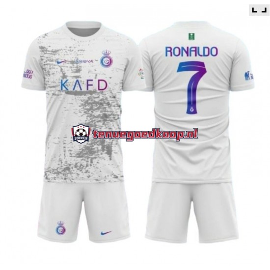 3de Tenue van Al-Nassr Ronaldo 7 Kind 2-13 jaar 2023-24 Korte Mouw