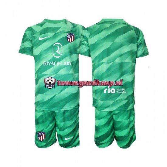 Uit Tenue van Atlético Madrid Keepersshirt Kind 2-13 jaar 2023-24 Korte Mouw Groente