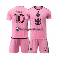 Thuis Tenue van Inter Miami Lionel Messi 10 Kind 2-13 jaar 2024 Korte Mouw