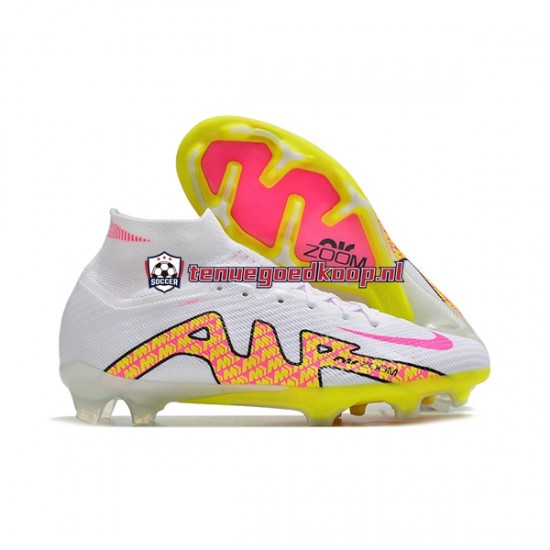 Voetbalschoenen Nike Air Zoom Mercurial Superfly IX Elite FG Roze Geel Wit