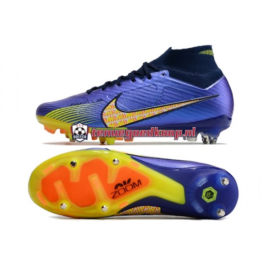 Voetbalschoenen Nike Air Zoom Mercurial Superfly IX Elite SG Blauw Geel